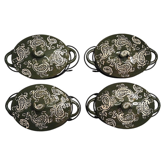 Temp-tations Presentable Ovenware by Tara Vintage Paisley Stoneware in Green 9oz - Picture 9 of 10